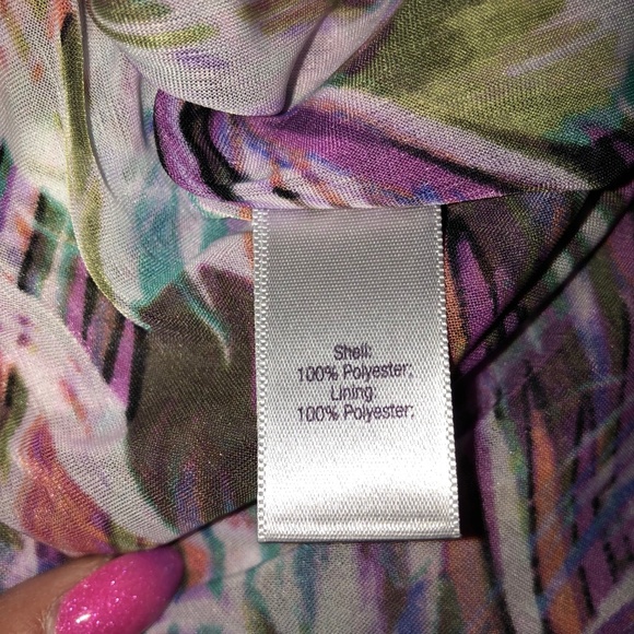 Jennifer Lopez Tropical Print Flowy Top Size Large - Picture 7 of 8